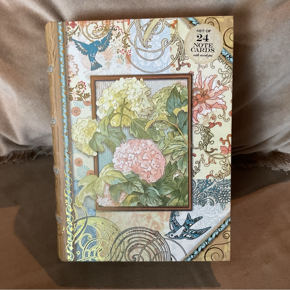 Punch Studio Botanical Note Cards - Cream and Gold